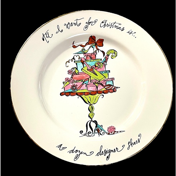 4 pack Vintage Rosanna fancy Christmas desert plates - Picture 5 of 7